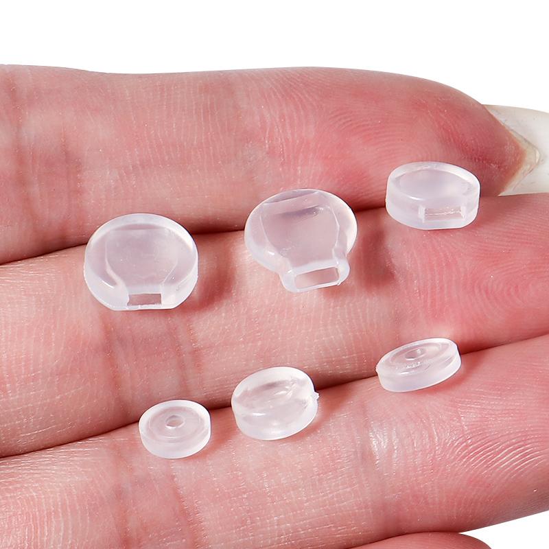 10pcs/Lot Transparent Soft Silicone Anti-Pain Pad Ear Clip Anti-Pain Pad For Earrings Accessories DIY Jewelry Findings Wholesale