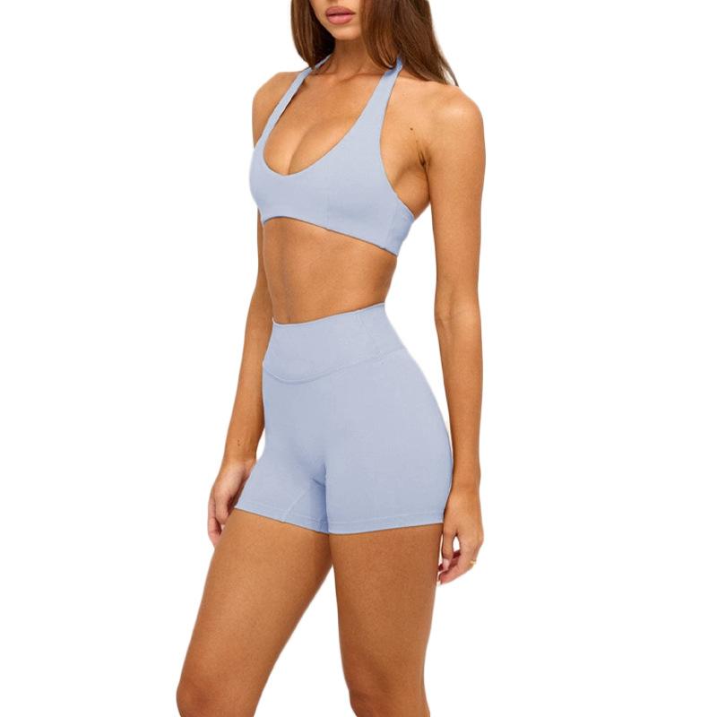 New neck beauty back sports underwear shorts set fitness sports yoga Pilates quick-drying two-piece set