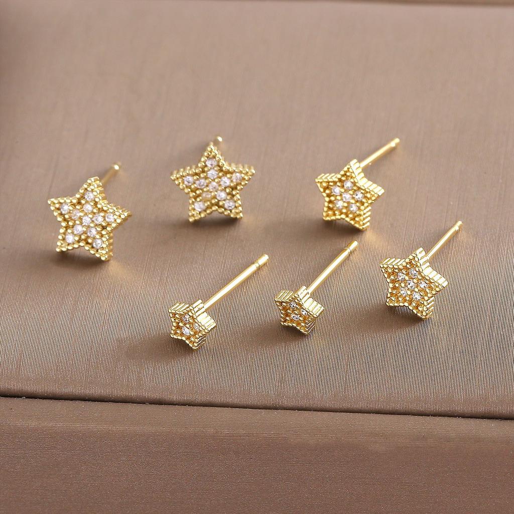 Earring with Five-pointed Star Design, Versatile and Trendy Earrings, Luxurious and Exquisite Star-shaped Earrings, High-end.