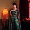 Cosplay Halloween Party Costume, Greek History Mythology Petrified Snake-headed Siren, Green with Headdress Medusa Dress
