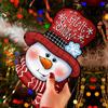 1pc Three-dimensional Christmas snowman wooden pendant holiday party porch decoration hanging wood chip hanging ornament