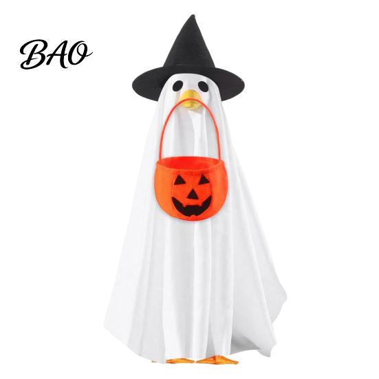 Garden Fun Costume Halloween Ghost Goose Outfit, Lawn Porch Clothes, Fall Scary for Outdoor Patio Yard Decoration Decorative