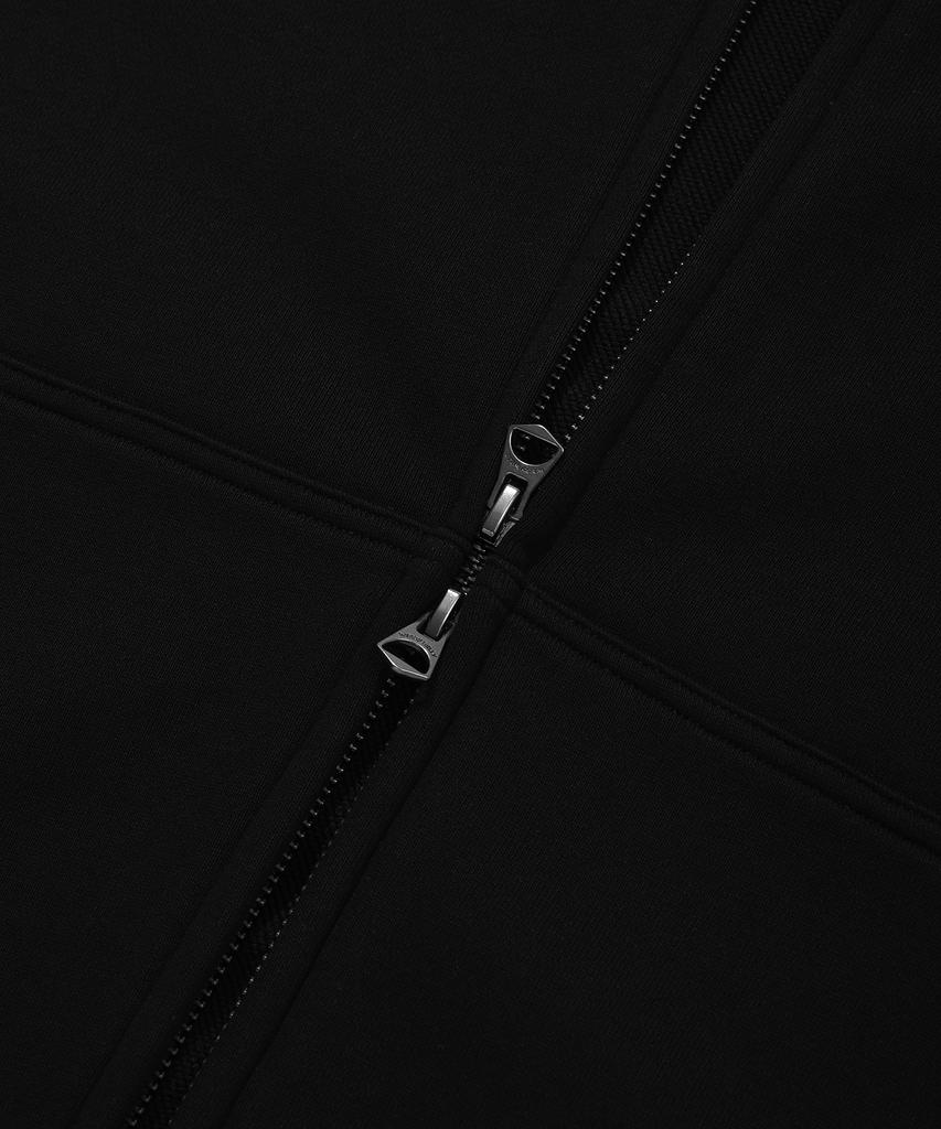 Wacky Willy Basic Wacky Typographic Logo Zip-Up Hoodie Black