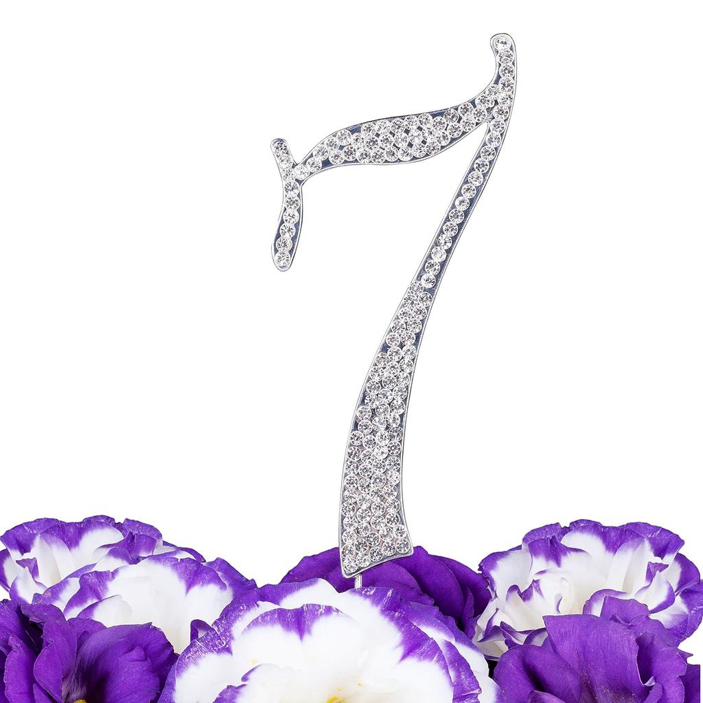 Number 3 Rhinestones Silver 3" Crystal Cake Topper Birthday Cake Topper Boy or Girl Birthday Anniversary Party Decoration Supply