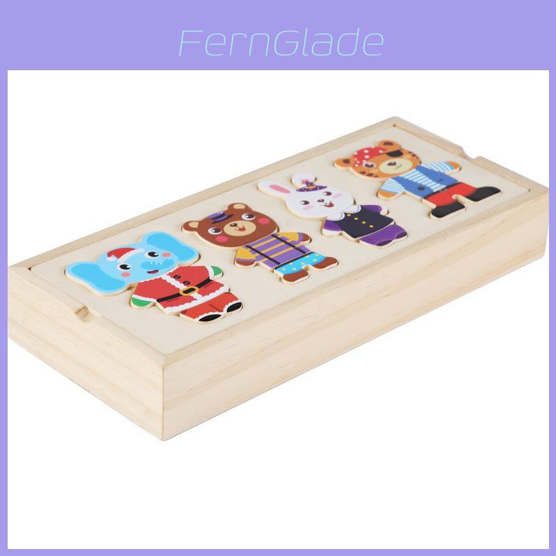 Wooden Animal Dress Up Puzzle For Kids With Diy Fun For Ages 3 To 6