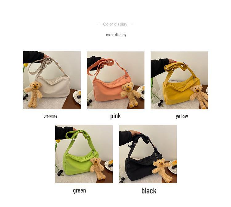 Teddy Dog Plush Crossbody Bag - Multi-color Nylon Pendant for Girls