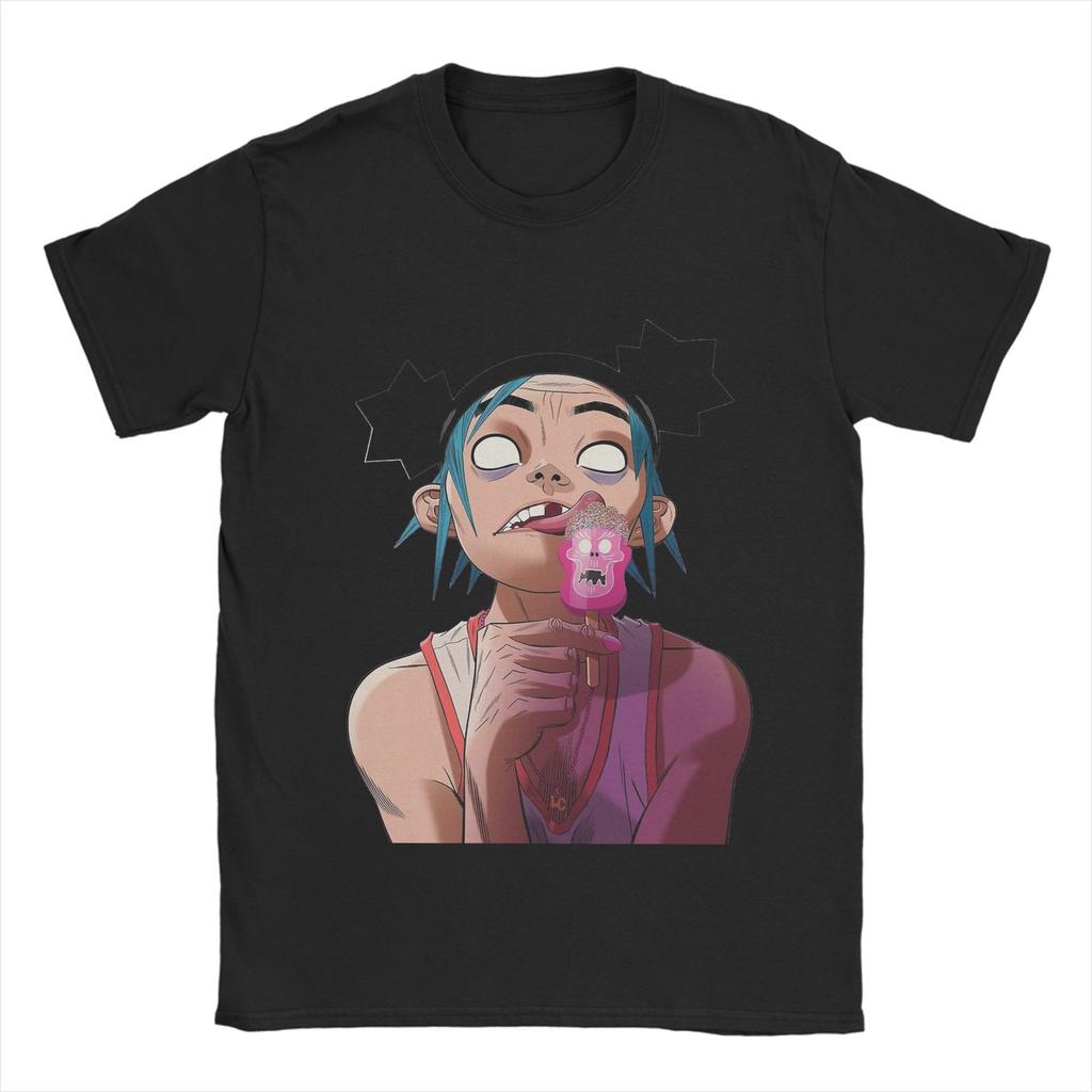 Gorillazs Punk Rock  T Shirt Men's  Cotton Humorous T-Shirt Round Neck  Tees Short Sleeve Clothing Gift Idea