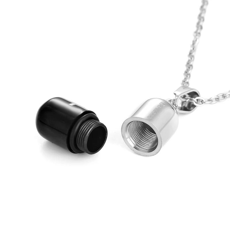 Stainless Steel Jewelry Cross Capsule Medicine Pills Pendant Cremation Urn Necklace for Ashes Bottle Pendant for Ash Jewelry