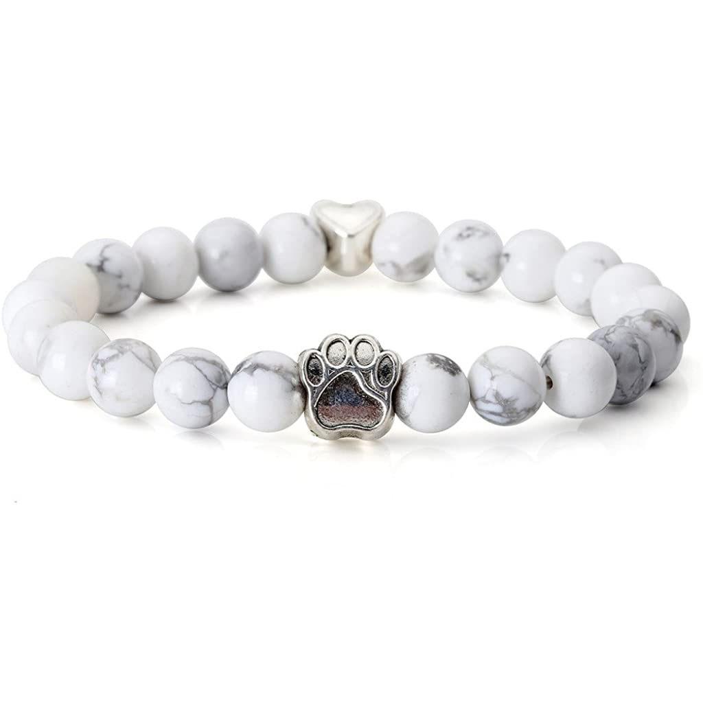 

JYL TS Bracelet Men s Beaded Paw Pendant-Fosters Loyalty & Guards Against Hardships White Pine Bear Claw яскраво-зелений колір