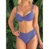 New bikini split swimsuit hard pack solid color high waist laces