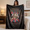 Sex Pistols Print Flannel Blanket Cozy Lightweight Plush Throw Blanket For Bed Sofa Household Use