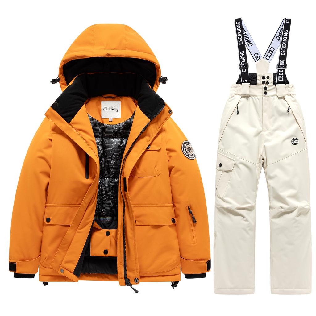 Winter Ski  Children's Ski Coat and Pants 2pieces Set Warm Waterproof Boys Girls Outdoor Skiing Snowboarding Winter Ski Kids