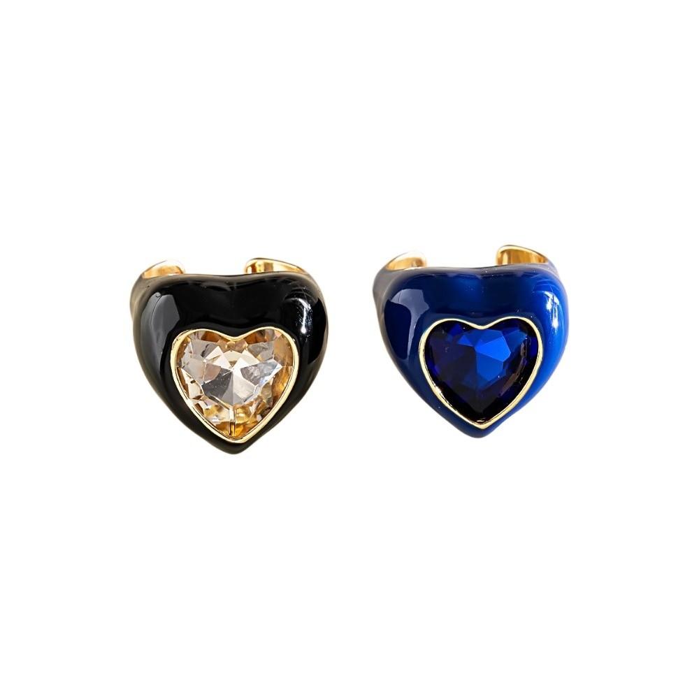 Love Heart Geometric Ring Candy Color Big Dome Plain Ring Jewelry Accessories Opening Ring  Party