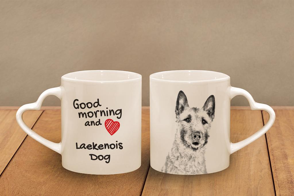 Laekenois Belgian Shepherd Dog - cup with a dog, adorable cup with a heart-shaped handle, universal gift from the Art-Dog brand