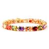 Jewepisode Original Silver 925 Jewelry Rainbow Topaz Gemstone Bracelets For Women New Fashion Birthstone Cocktail Party Bracelet