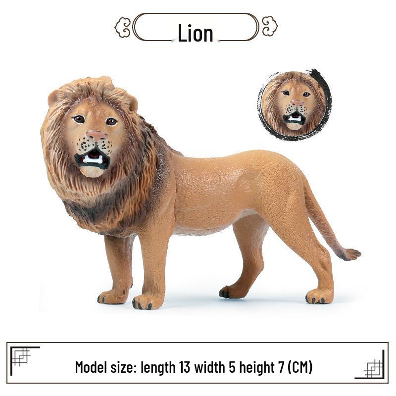 Wildlife Simulation Model: Tiger, Lion, Panda, Elephant, Rhinoceros, Kangaroo, Leopard, Horse, Sheep Toy Set