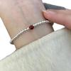 Cinnabar Silver Bead Bracelet for Women 2025 - Red Hand Rope, Thin Beaded, Stackable Jewelry