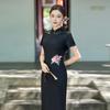 Embroidery mother black national style new Chinese style Suzhou long cheongsam improved young 1011 new female high sense