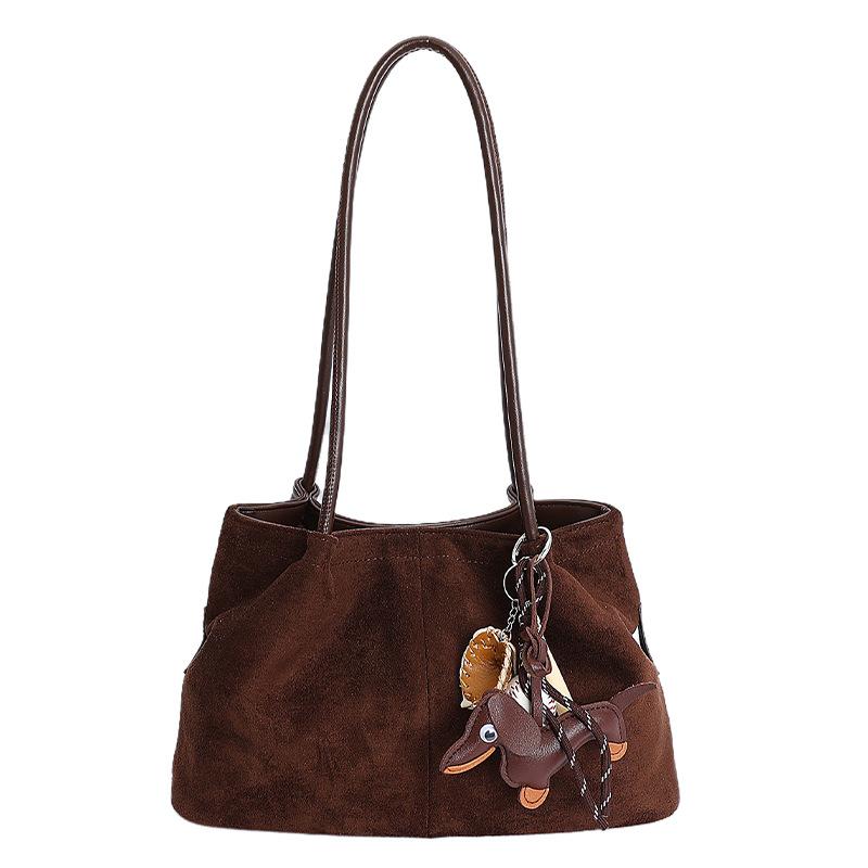 

2025 winter new suede portable tote bag women s casual foreign style Korean version shoulder bag high-end underarm bag tide no pendant