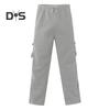 Men Spring Fall Pants with Multi Pockets Drawstring Elastic Waist Wide Leg Plus Size Sweatpants Stretchy Slacks Solid Color Loose Street Style Sport