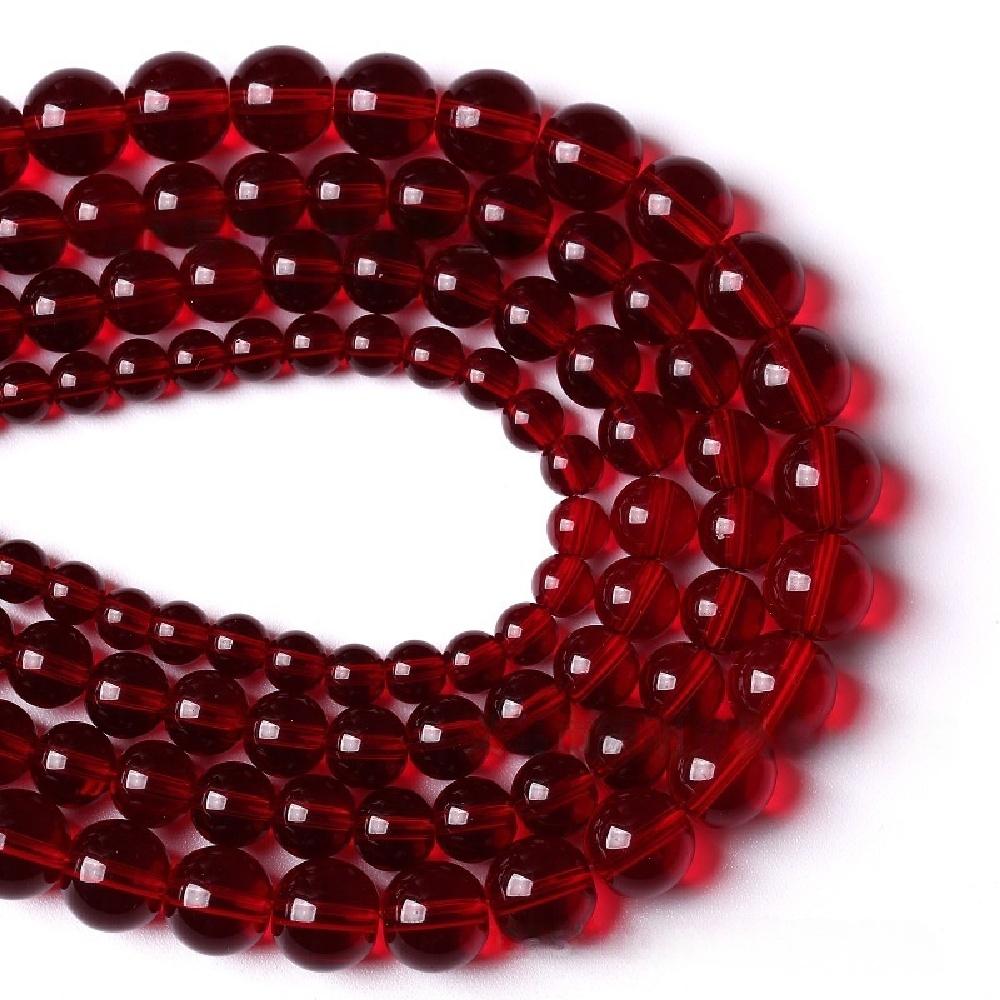Red Quartz Onyx Stone Cinnabar Beads 15"Strand Smooth Loose Spacer Beads 4/6/8/10/12mm for Jewelry Making DIY Bracelets Accessories
