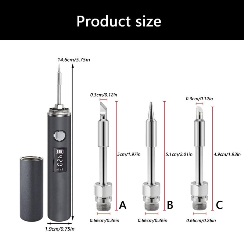 Portable USB Powered Soldering Iron Set With Temperature Display And Interchangeable Head For Electronics Maintenance
