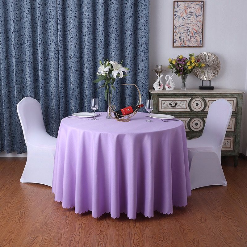

Large round Tablecloth Hotel Chinese Tablecloth High-End Restaurant Tablecloth round Fabric Simple and Light Luxury Hotel Wedding Tablecloth Violet 120*160cm (satin)