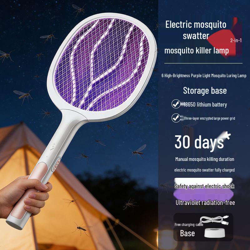 Zanzariera Elettrica Ricaricabile: Nuovo Modello, Potente e Durevole Batteria al Litio Zapper a Pipistrello.