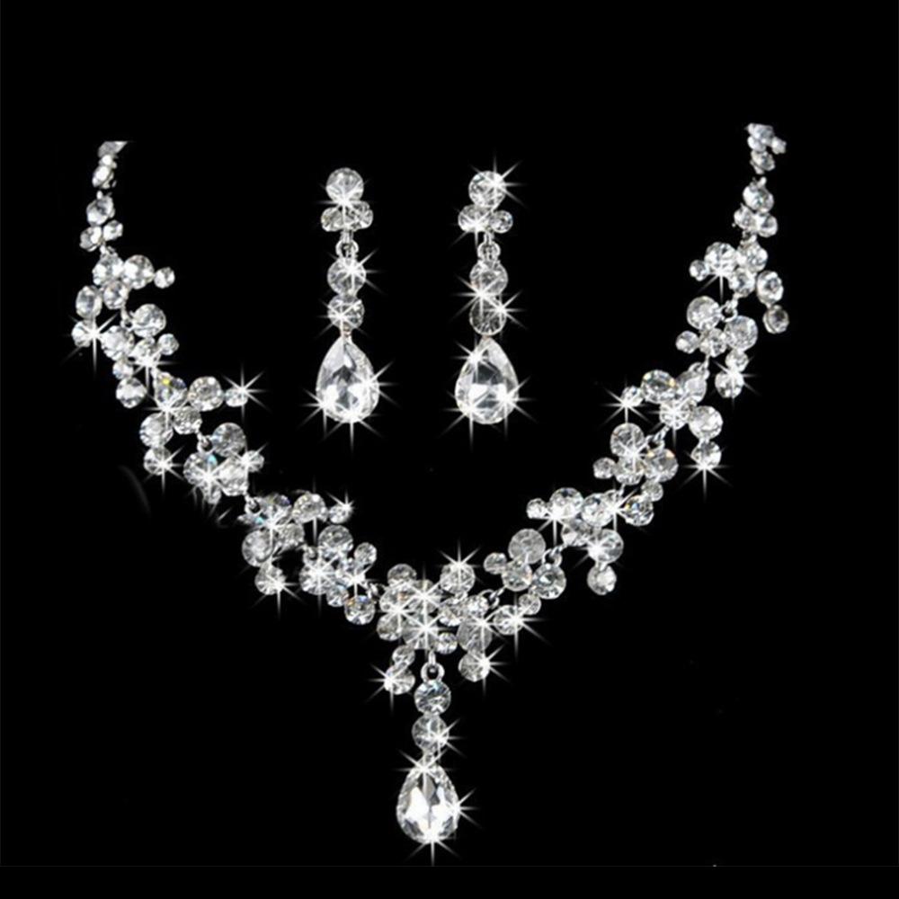 Bridal Necklace Tiara Three Piece Set Crown  Wedding Accessories  Jewelry