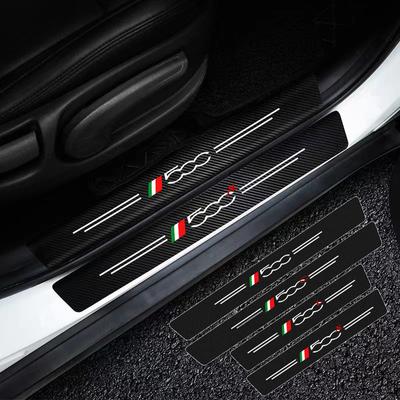 Adesivos de fibra de carbono para soleira de porta de carro para Fiat Abarth 500 Abarth 124 Abarth 595 500x 500l 500c Acessórios para automóveis