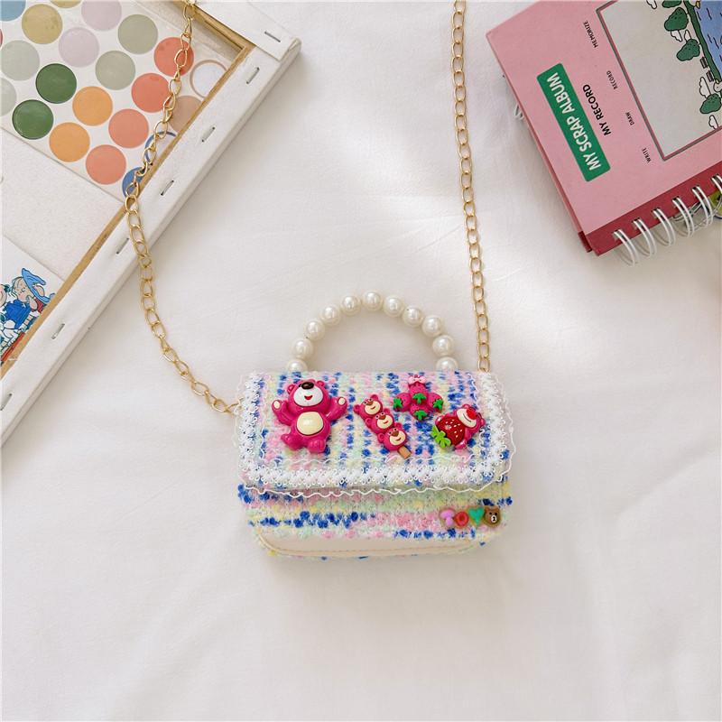 Lotso Bead Creative Handbag Cotton Linen Shoulder Bag With Animal Girls For