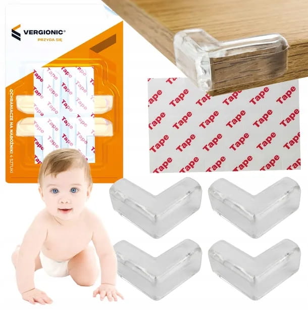 Genomskinliga silikonhörnskydd, 4 st.