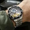 Forsining Luxury Mechanical Watch for Men Moon Phase Rotating Bezel Tourbillon Skeleton Automatic Watches