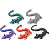 5Pcs 3D Printed Dragon 12In, 3D Printed Flexible Articulated Crystal Dragon