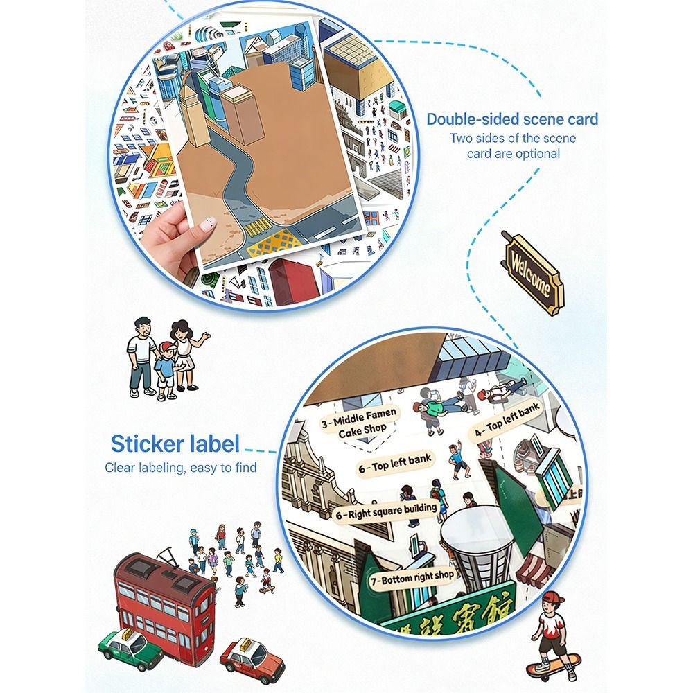 Kawaii Design 3D City Sticker DIY Design Special Economic Zone DIY Pocket Scene Festival Theme Cabin Scene Sticker Festival Gift