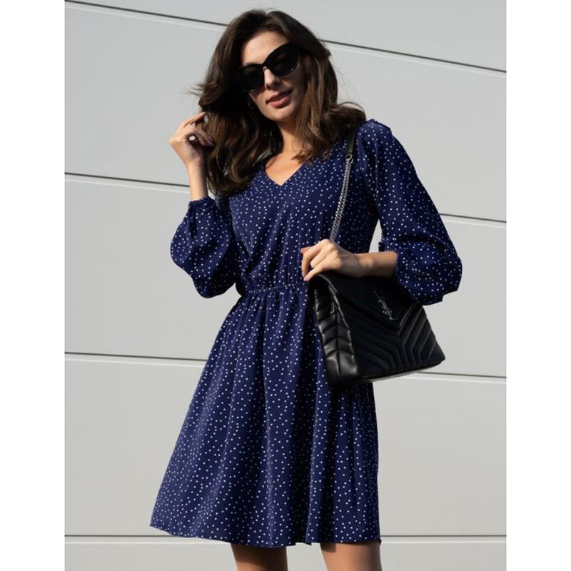 Fashion V-neck Long Sleeve Polka Dot Casual Dress for Women Summer New High Waist A Line Women's Dresses Vintage Slim Fit Sexy Party Short Dress 26268