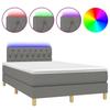 Maison Exclusive - Sommier à lattes de lit matelas LED gris foncé 120x190 cm tissu