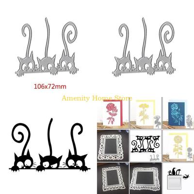 F26C Cats Metal Cutting Dies Stencil DIY Scrapbooking Album Stamp Paper Card Embossin