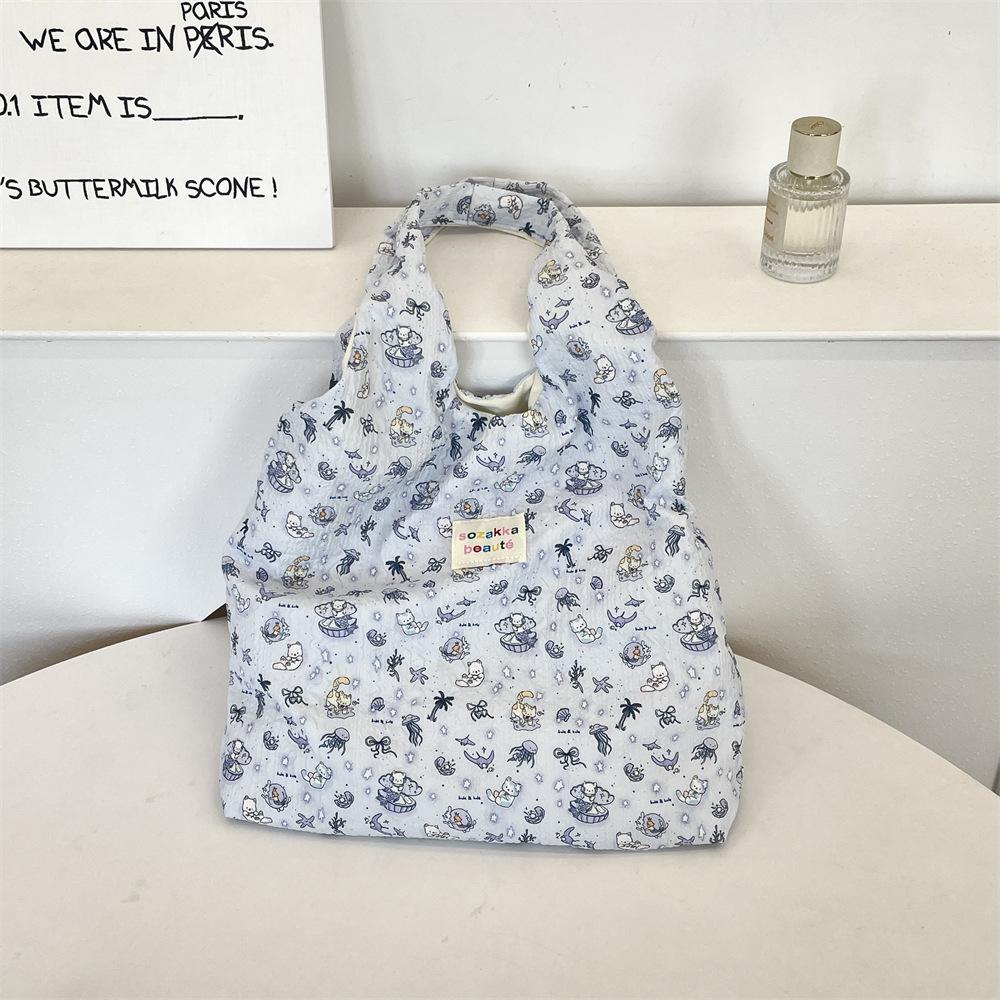 

41 Милая рельефная кошка Большая вместимость Сумка-жилет На плечо Сумка-тоут Повседневная студенческая сумка под мышкой