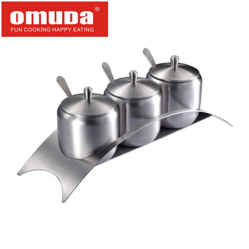 Oumeda 304 Stainless Steel Countertop Seasoning Jar Set