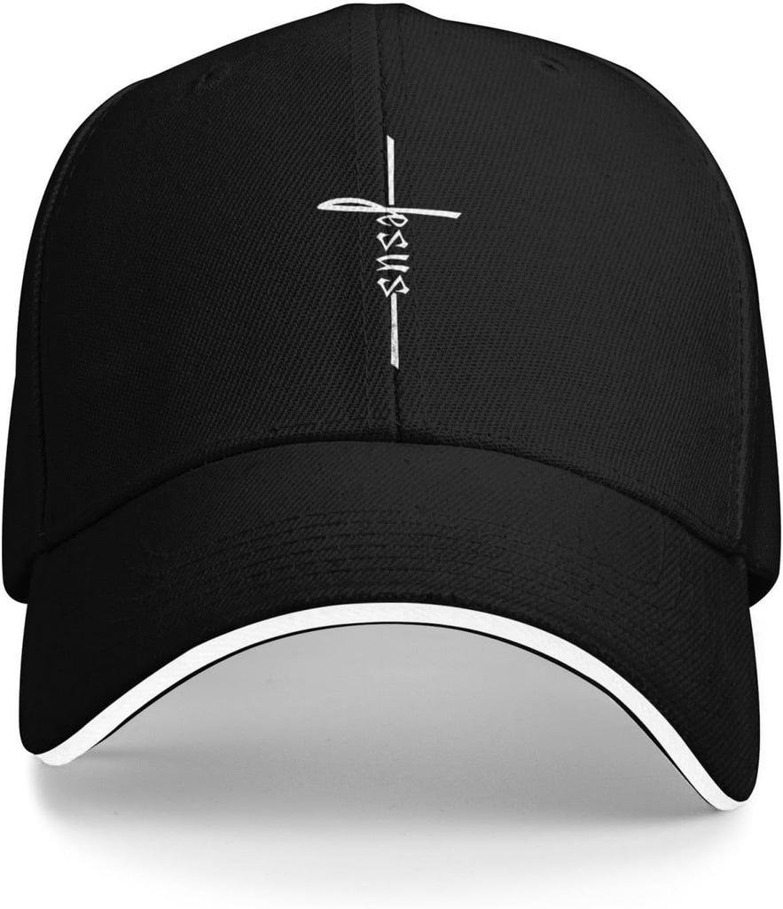 Jesus Cross Faith Religious Christian Baseball Cap Polyester Casual Outdoor Adjustable Headwear