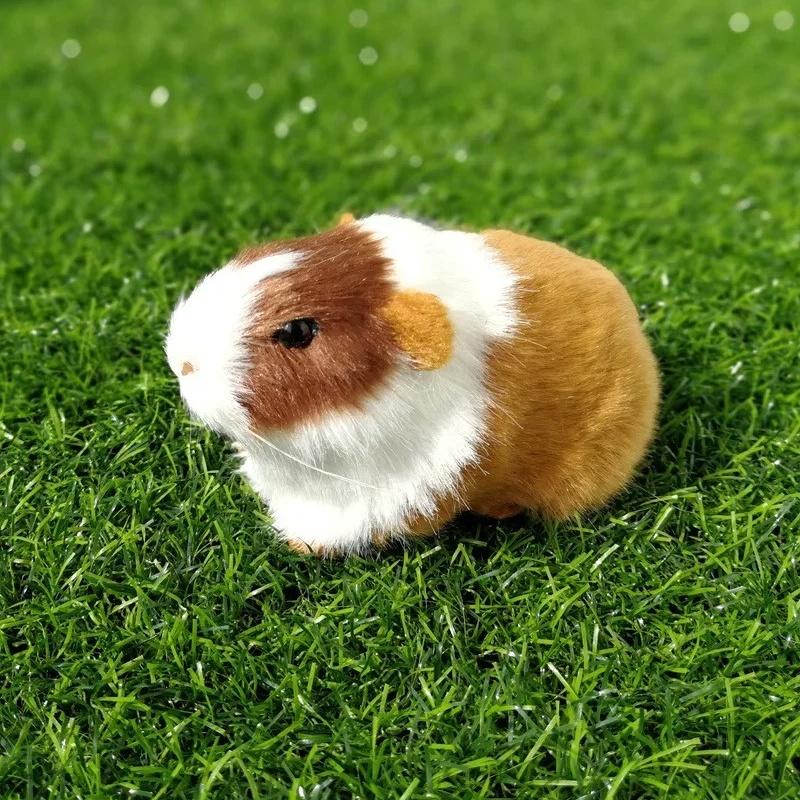 Realistic Hamster Figurines Plush Toys Lifelike Guinea Pig Soft Stuffed Animal Figurine for Kids Birthday Gift