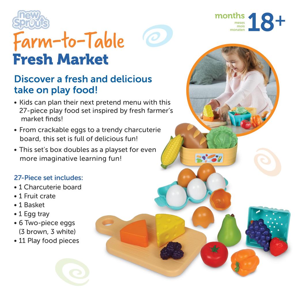 Learning Resources Fresh! Freshly Harvested! Fresh Market 27-Piece Play Set LER9749 Authentic