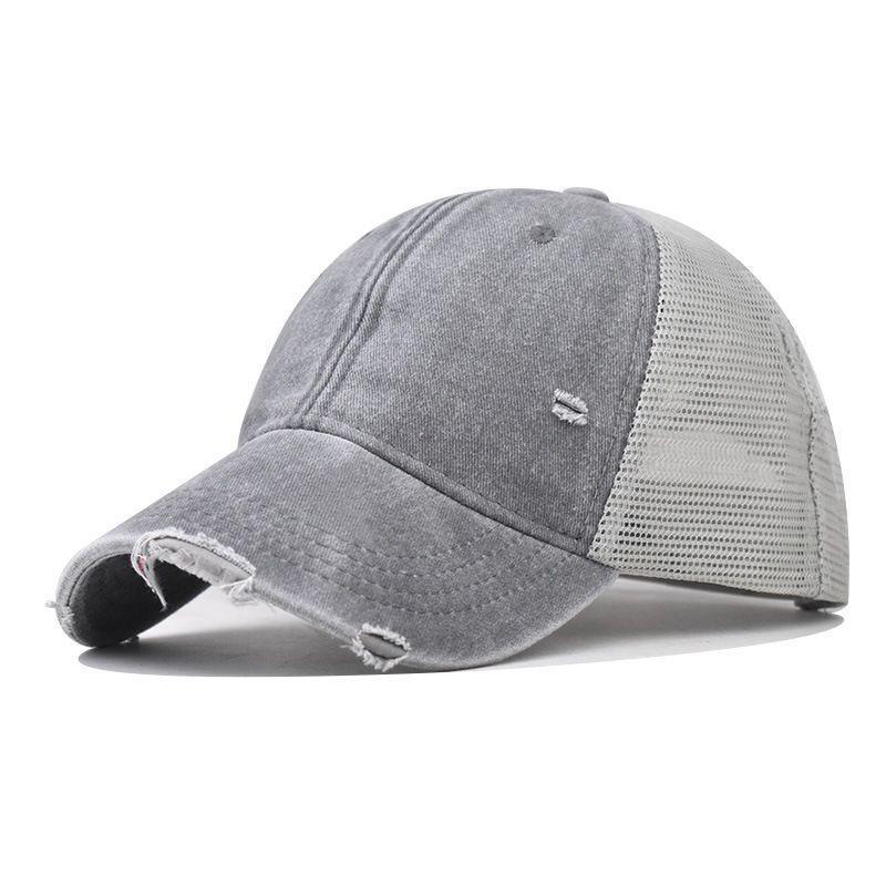 Bawełniana czapka bejsbolowa z siateczki, oddychająca, na lato, wszechstronna outdoorowa, personalizowana czapka z daszkiem w jednolitym kolorze