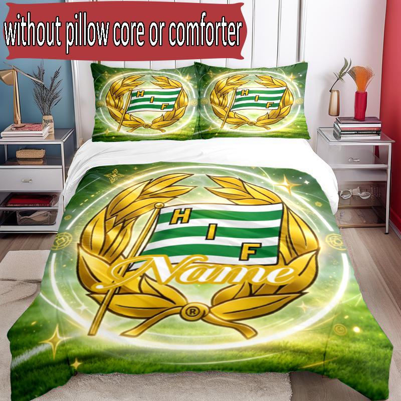 3pcs Duvet Cover Set (1*Duvet Cover + 2*Pillowcase, Without Core), Custom Name Hammarby IF Pattern Bedding Set, Home Bedroom Decor Gift