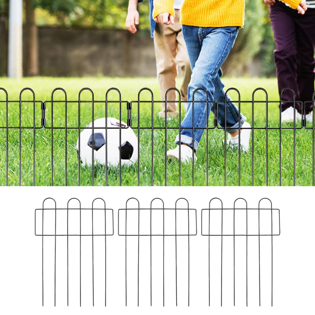 Decorative Garden Fence Iron Metal Garden Stake Ground Fence Barrier   Stylish Barrier for Outdoor Litter Borders