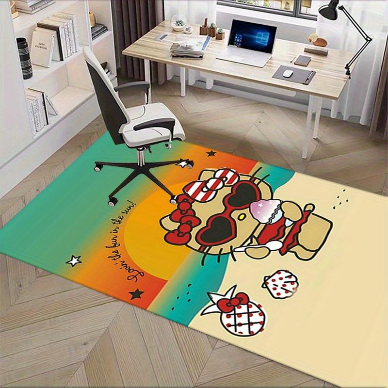 Office Rug Beach, Hello Kitty Anti-Slip Rug, Machine Washable for Living Room, Bedroom, Office, Multiple Sizes, Bedroom Mat, Decorative Mat, Durable M