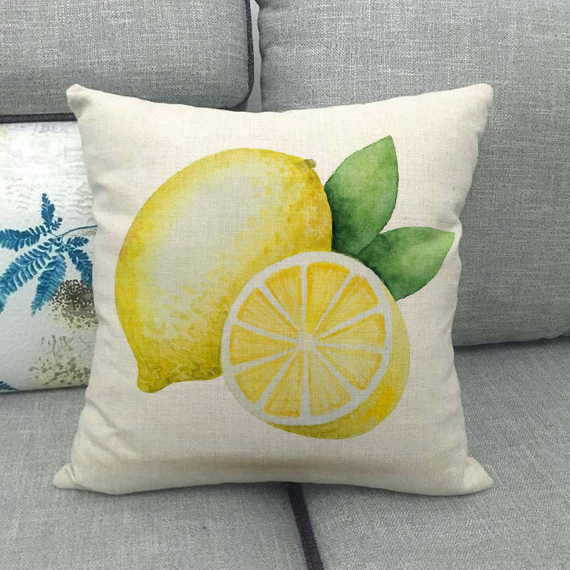 Simple And Colorful Painted Fruits Digital Printing Short Plush Pillow Covers For Car Sofa Office Cushion Cover Home Goods