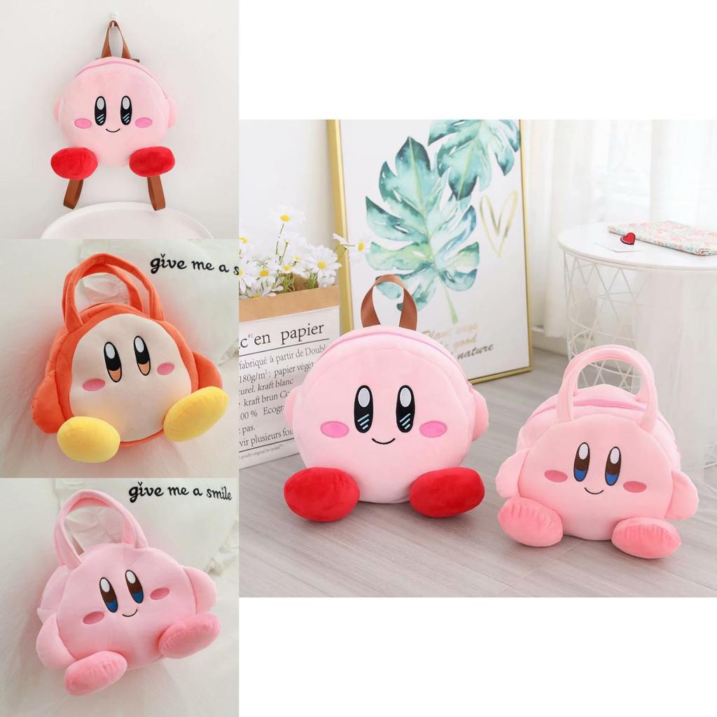 Kirby Plush Handbag With Large Capacity For Storage And Lunch Box Carrying Special Characters Included