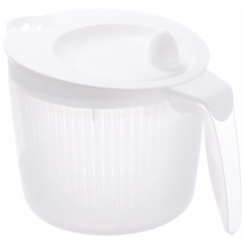PEARL METAL Salad Spinner, Resin Vegetable Drainer with Grip, Made In Japan, ENJOY KITCHEN C-4698